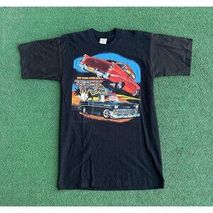Vtg Airways Chevrolet Mens L Black Tee Get Your Kicks In A Trick Fifty Six